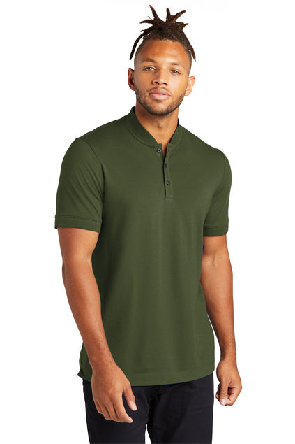 Mercer+Mettle Stretch Pique Henley with custom logo embroidery