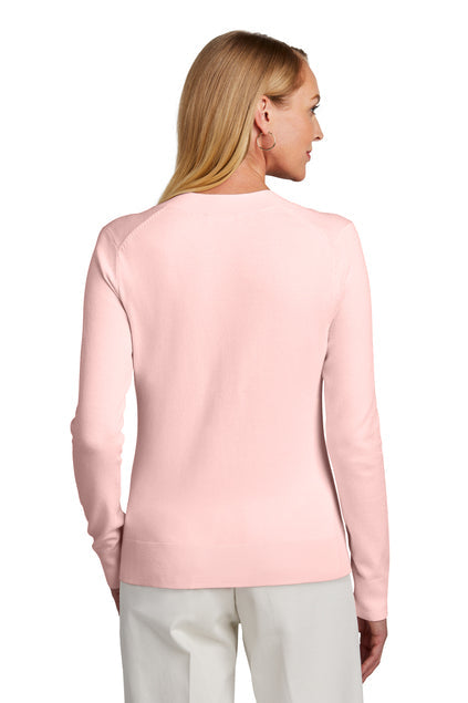 Brooks Brothers Women’s Cotton Stretch V-Neck Sweater with custom logo embroidery