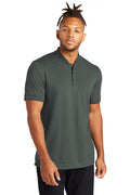 Mercer+Mettle Stretch Pique Henley with custom logo embroidery