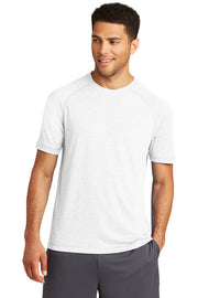 Sport-Tek PosiCharge Tri-Blend Wicking Raglan Tee with custom logo embroidery