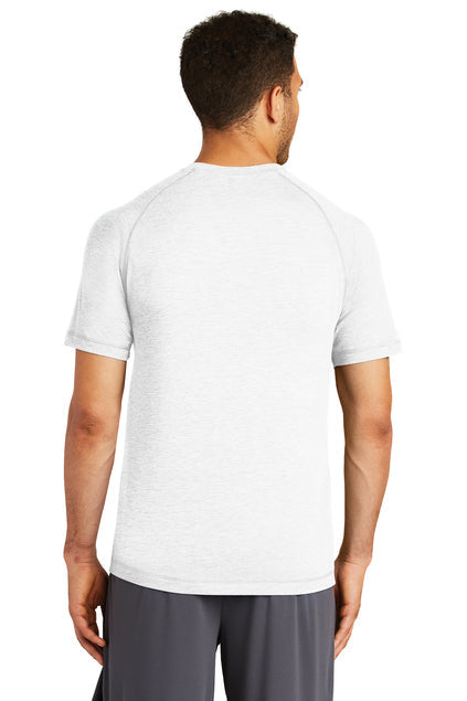 Sport-Tek PosiCharge Tri-Blend Wicking Raglan Tee with custom logo embroidery