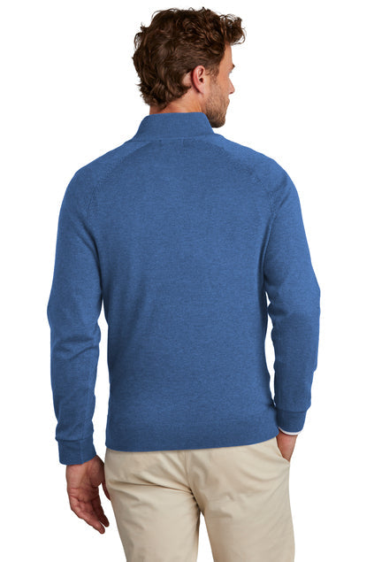 Brooks Brothers Cotton Stretch 1/4-Zip Sweater with custom logo embroidery