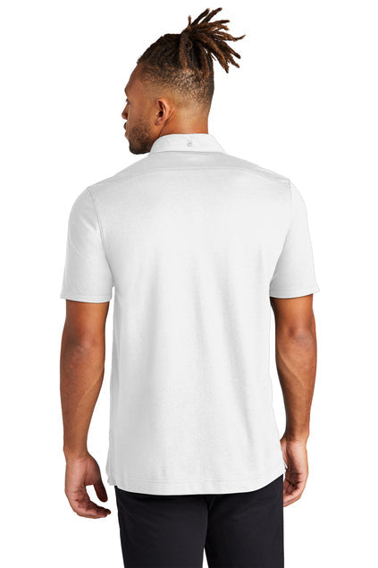 Mercer+Mettle Stretch Pique Full-Button Polo with custom logo embroidery