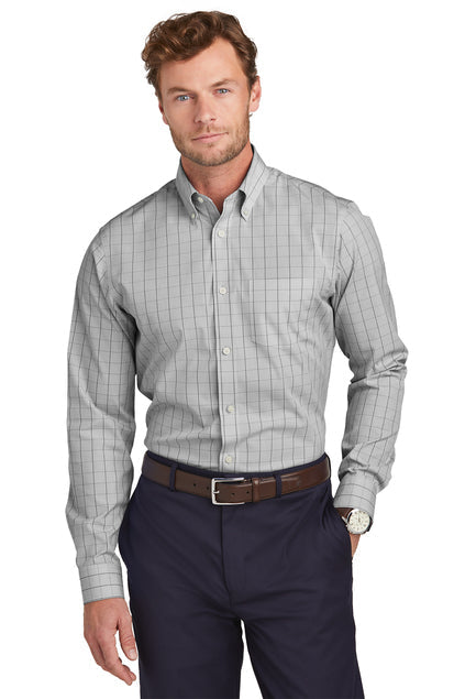 Brooks Brothers Wrinkle-Free Stretch Patterned Shirt with custom logo embroidery