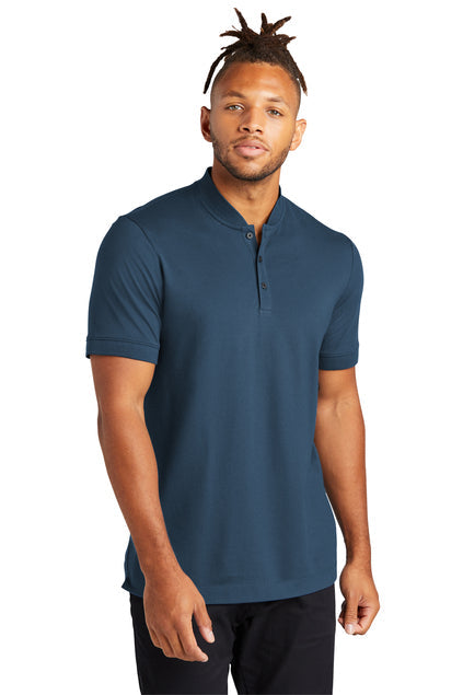 Mercer+Mettle Stretch Pique Henley with custom logo embroidery