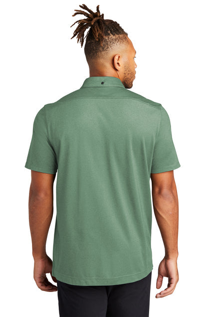 Mercer+Mettle Stretch Pique Full-Button Polo with custom logo embroidery