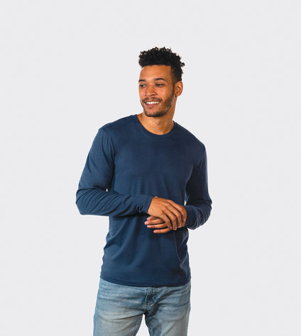 Next Level Apparel Cotton Long Sleeve Tee with custom logo embroidery