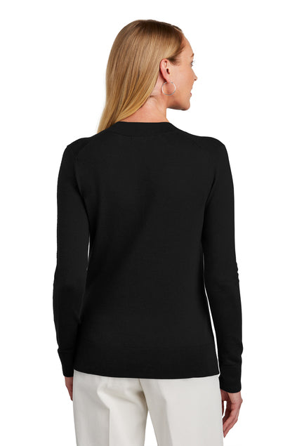 Brooks Brothers Women’s Cotton Stretch V-Neck Sweater with custom logo embroidery