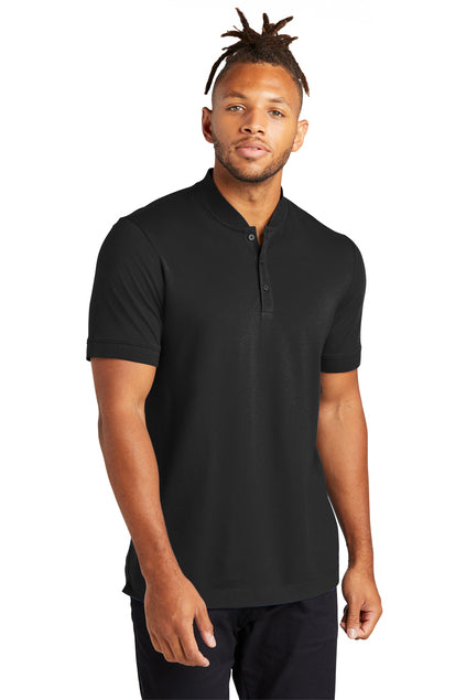 Mercer+Mettle Stretch Pique Henley with custom logo embroidery