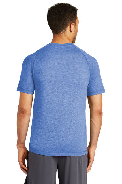 Sport-Tek PosiCharge Tri-Blend Wicking Raglan Tee with custom logo embroidery