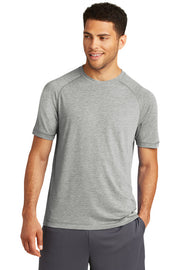Sport-Tek PosiCharge Tri-Blend Wicking Raglan Tee with custom logo embroidery