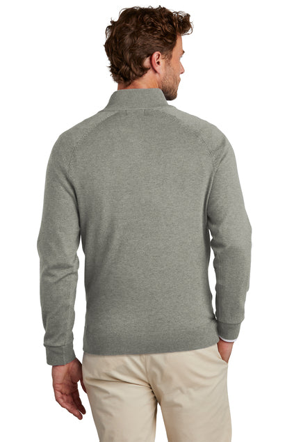 Brooks Brothers Cotton Stretch 1/4-Zip Sweater with custom logo embroidery