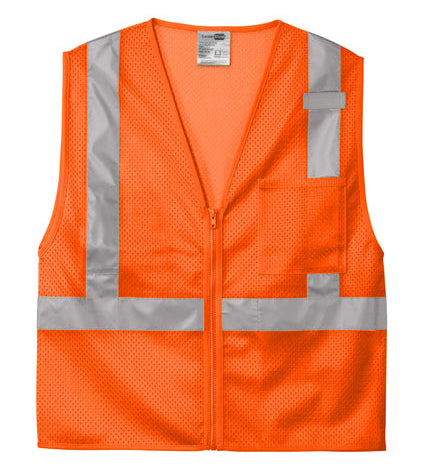 CornerStone ANSI 107 Class 2 Mesh Zippered Vest with custom logo embroidery