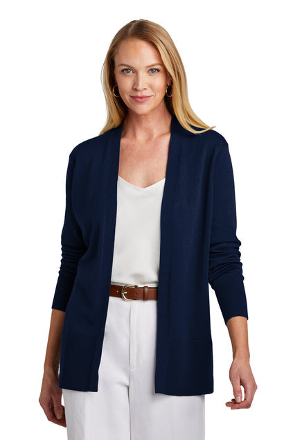 Brooks Brothers Women’s Cotton Stretch Long Cardigan Sweater with custom logo embroidery