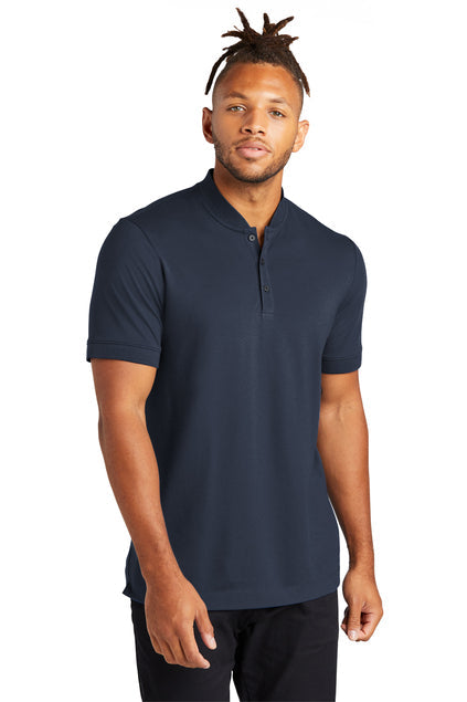Mercer+Mettle Stretch Pique Henley with custom logo embroidery