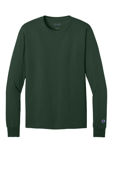 Champion Jersey Long Sleeve Tee with custom logo embroidery