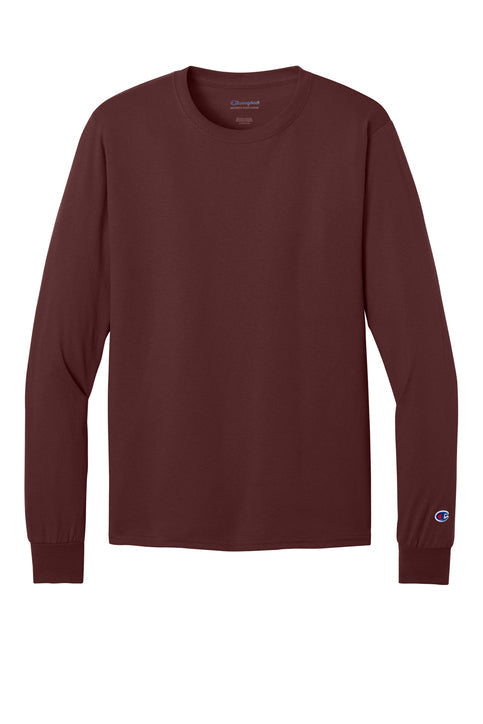 Champion Jersey Long Sleeve Tee with custom logo embroidery