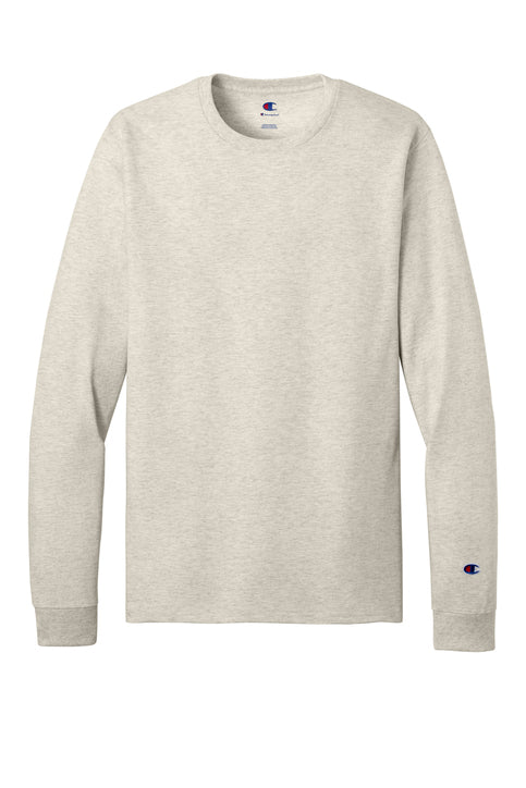 Champion Jersey Long Sleeve Tee with custom logo embroidery