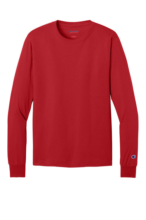 Champion Jersey Long Sleeve Tee with custom logo embroidery