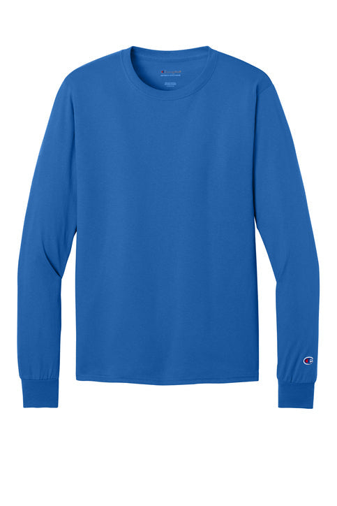 Champion Jersey Long Sleeve Tee with custom logo embroidery