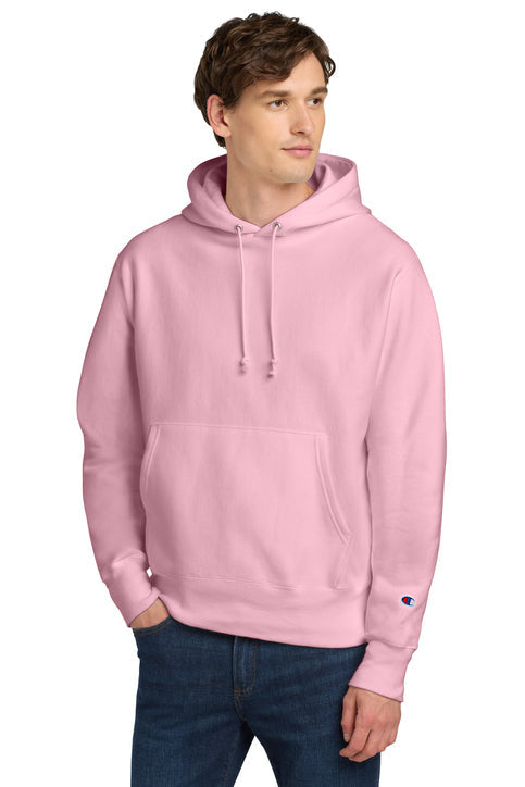 Champion Reverse Weave Hooded Sweatshirt with custom logo embroidery