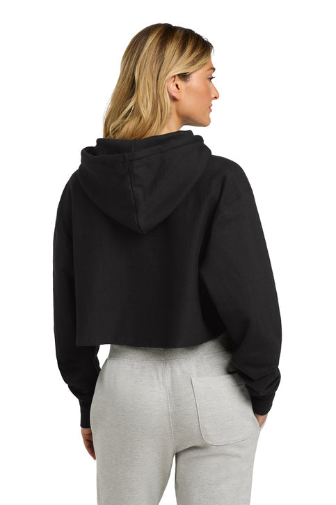 Champion Women’s Reverse Weave® Cropped Cut-Off Hooded Sweatshirt with custom logo embroidery