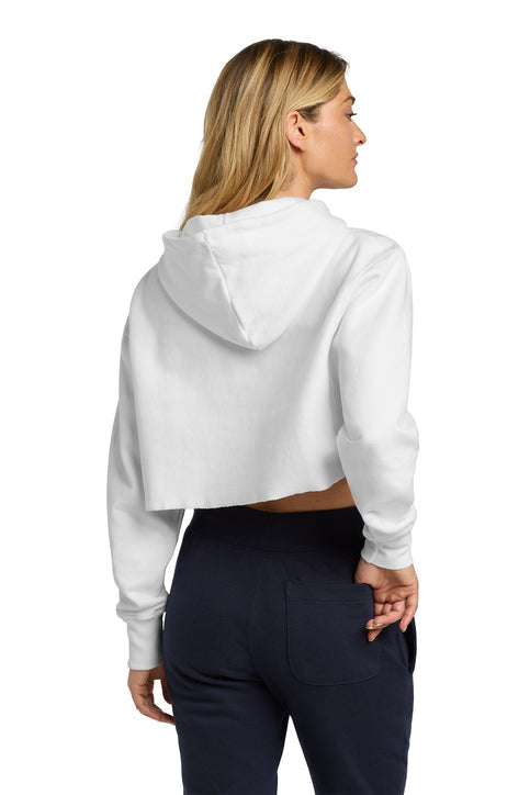 Champion Women’s Reverse Weave® Cropped Cut-Off Hooded Sweatshirt with custom logo embroidery