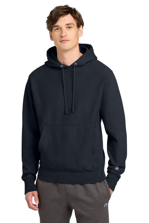 Champion Reverse Weave Garment-Dyed Hooded Sweatshirt with custom logo embroidery