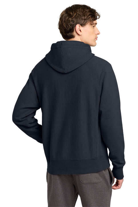 Champion Reverse Weave Garment-Dyed Hooded Sweatshirt with custom logo embroidery