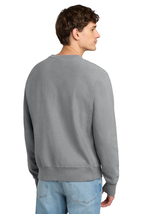 Champion Reverse Weave Garment-Dyed Crewneck Sweatshirt with custom logo embroidery