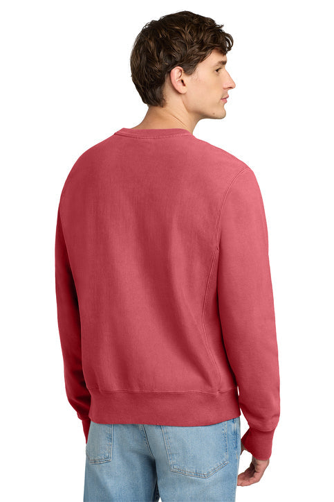 Champion Reverse Weave Garment-Dyed Crewneck Sweatshirt with custom logo embroidery