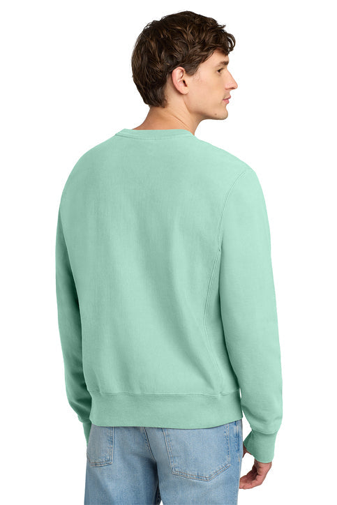 Champion Reverse Weave Garment-Dyed Crewneck Sweatshirt with custom logo embroidery