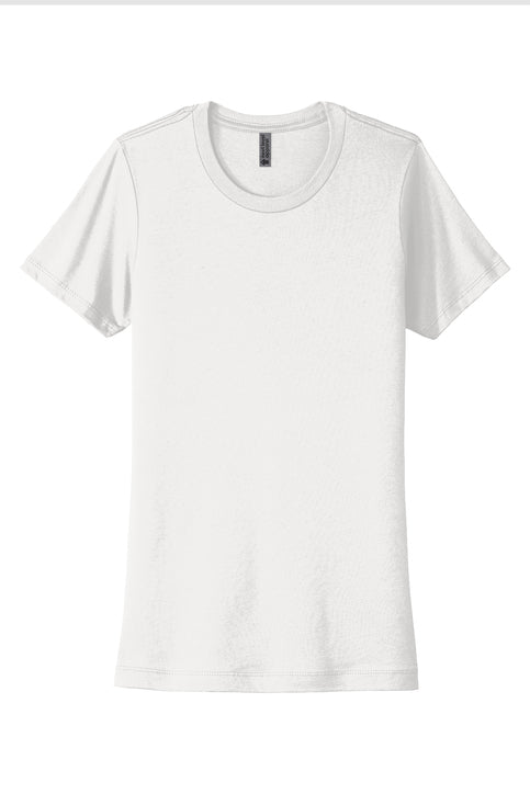 Next Level Apparel Women’s Cotton Tee with custom logo embroidery