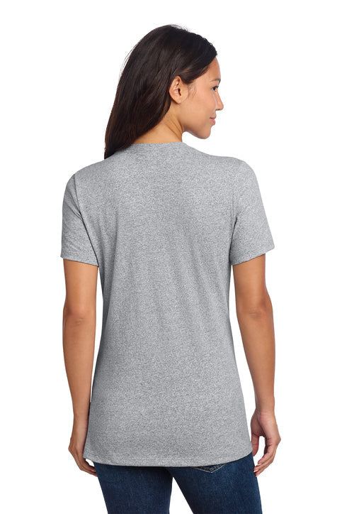 Allmade Ladies Recycled Blend V-Neck Tee with custom logo embroidery