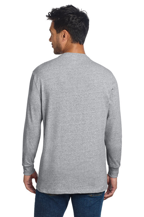 Allmade Unisex Long Sleeve Recycled Blend Tee with custom logo embroidery