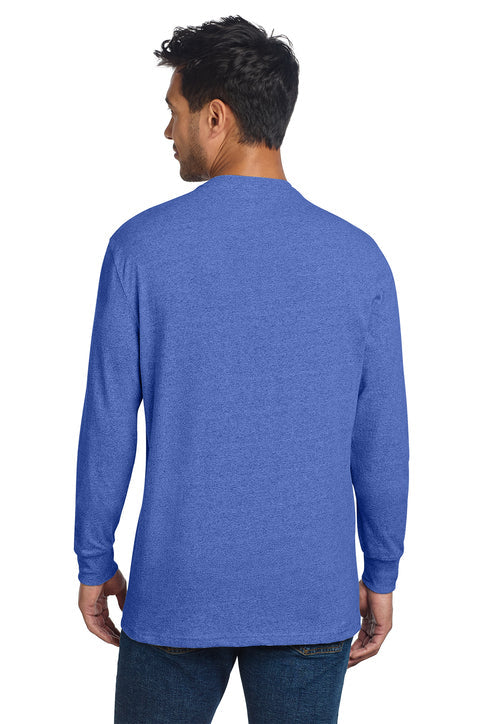 Allmade Unisex Long Sleeve Recycled Blend Tee with custom logo embroidery