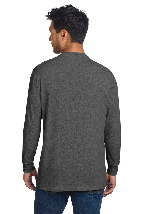 Allmade Unisex Long Sleeve Recycled Blend Tee with custom logo embroidery