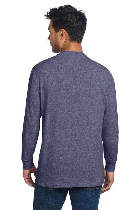 Allmade Unisex Long Sleeve Recycled Blend Tee with custom logo embroidery