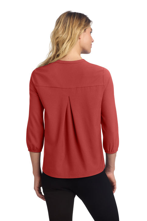 Mercer+Mettle Ladies Stretch Crepe 3/4-Sleeve Blouse