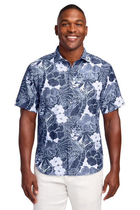 Tommy Bahama Coconut Point Playa Flora Short Sleeve Shirt with custom logo embroidery