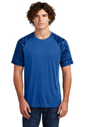 Sport-Tek Drift Camo Colorblock Tee with custom logo embroidery