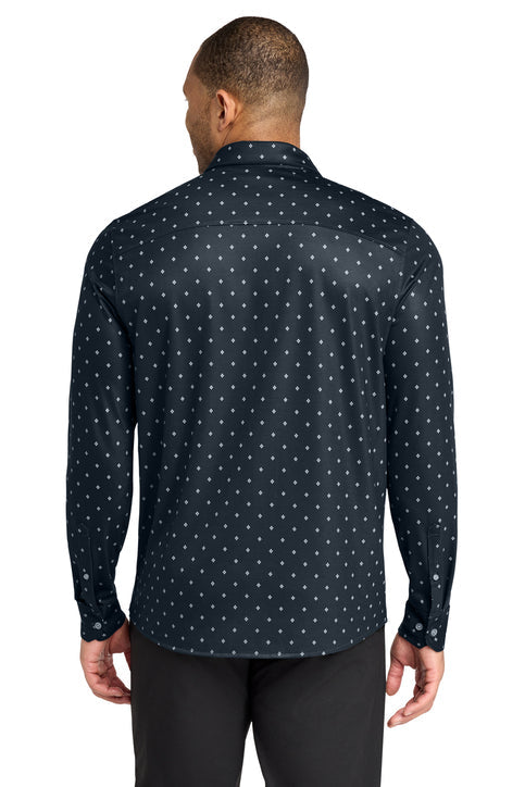 Mercer+Mettle Stretch Jersey Long Sleeve Shirt with custom logo embroidery