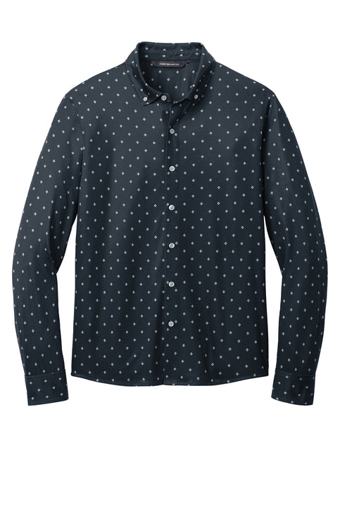 Mercer+Mettle Stretch Jersey Long Sleeve Shirt with custom logo embroidery