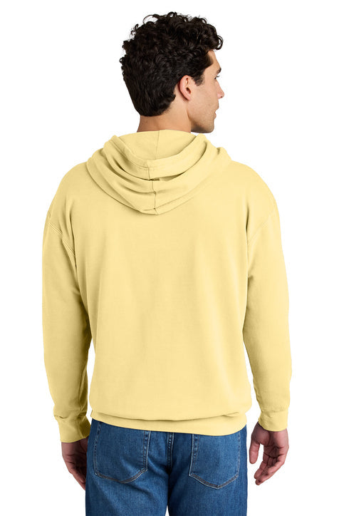 Comfort Colors Lightweight Hooded Sweatshirt with custom logo embroidery