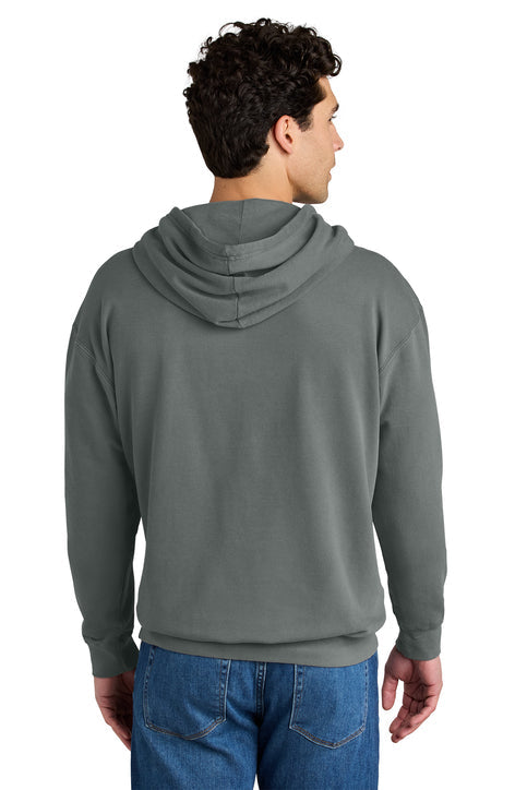 Comfort Colors Lightweight Hooded Sweatshirt with custom logo embroidery