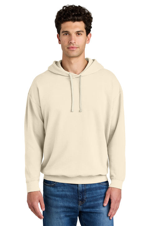 Comfort Colors Lightweight Hooded Sweatshirt with custom logo embroidery
