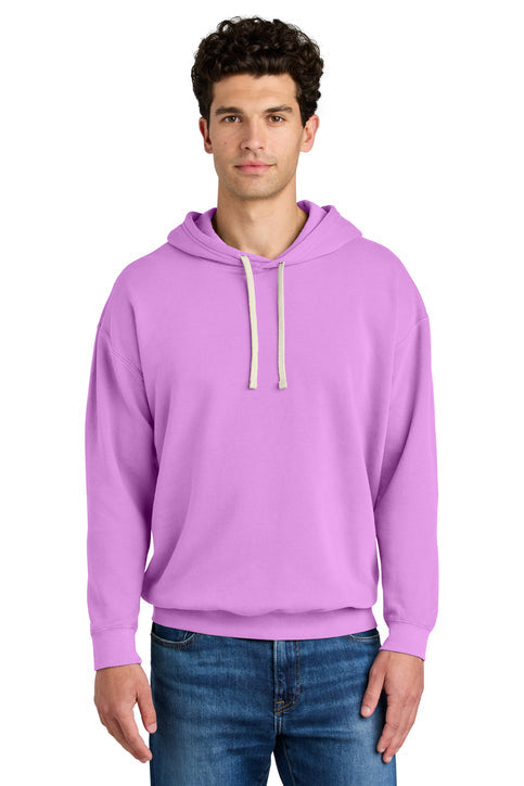Comfort Colors Lightweight Hooded Sweatshirt with custom logo embroidery