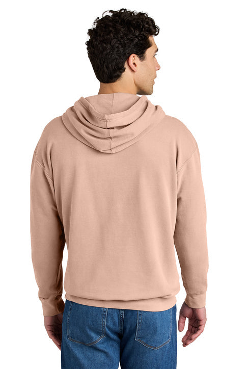 Comfort Colors Lightweight Hooded Sweatshirt with custom logo embroidery