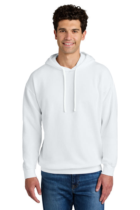 Comfort Colors Lightweight Hooded Sweatshirt with custom logo embroidery