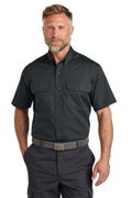CornerStone Short Sleeve Select Ripstop Shirt with custom logo embroidery